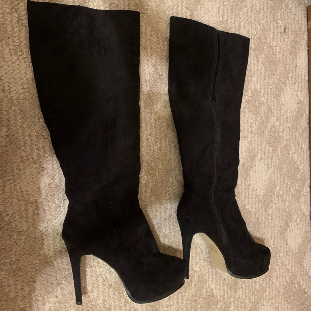 Calf height 4” heel boots